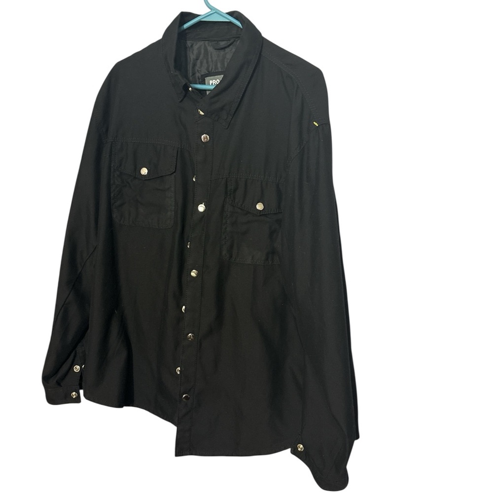 Classic Black Button-Up Shirt Jacket
